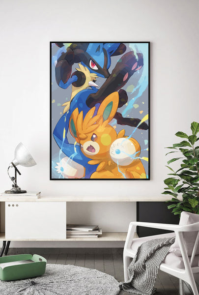 Lámina Lucario y Pawmo