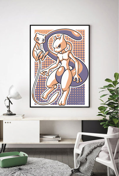 Lámina Mew y Mewtwo