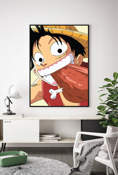 Lámina Luffy comiendo carne