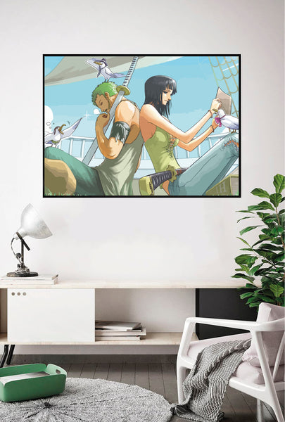 Lámina Nico Robin y Roronoa Zoro