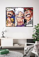 Lámina Trafalgar Law Luffy y Capitan Kid