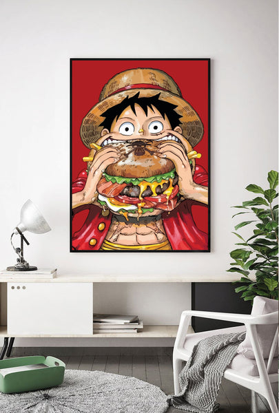 Lámina Luffy comiendo